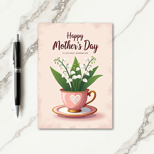Pastel Mothers Day Teacup Card