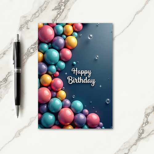 Pastel Orbs Birthday Card