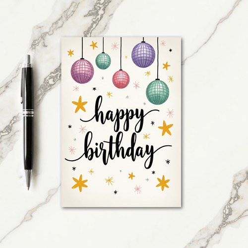 Pastel Ornaments Birthday Card
