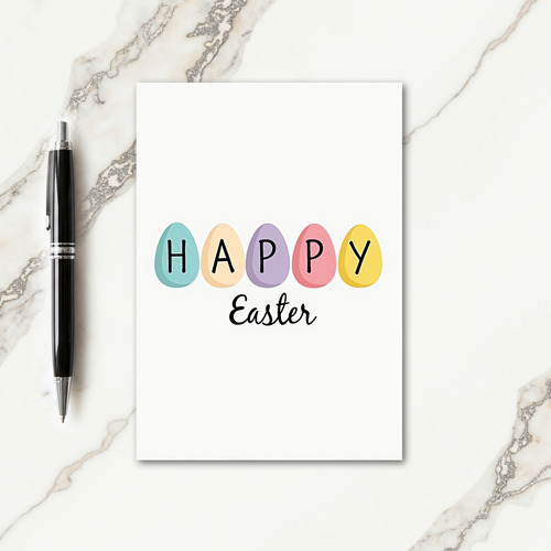 Pastel Ovals Happy Easter Card