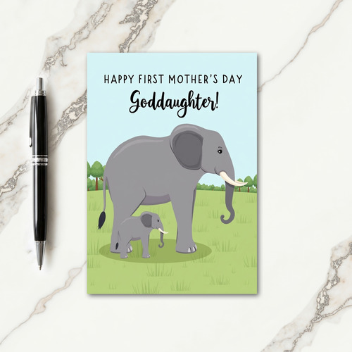 Pastel Pachyderm Mothers Day Card
