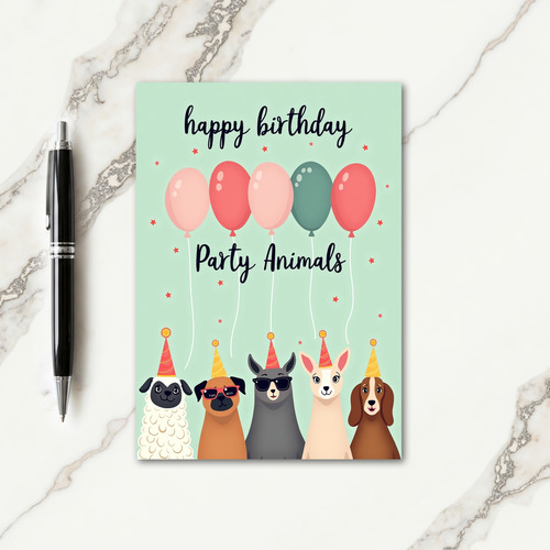 Pastel Party Animal Card