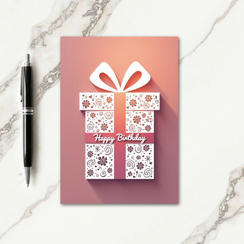 Pastel Peach Birthday Card