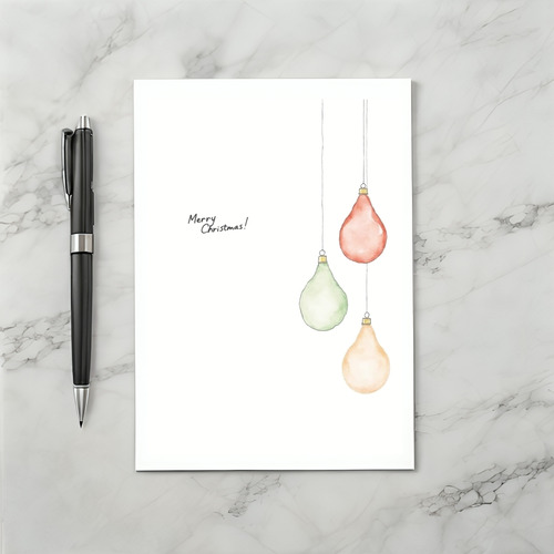 Pastel Pear Ornaments Christmas Card