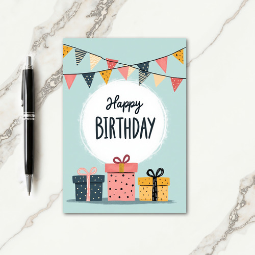 Pastel Pennant Birthday Card