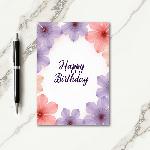 Pastel Petal Birthday Card