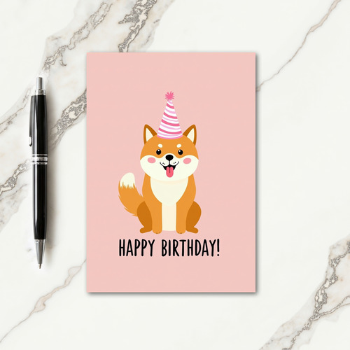 Pastel Pink Dog Birthday Card