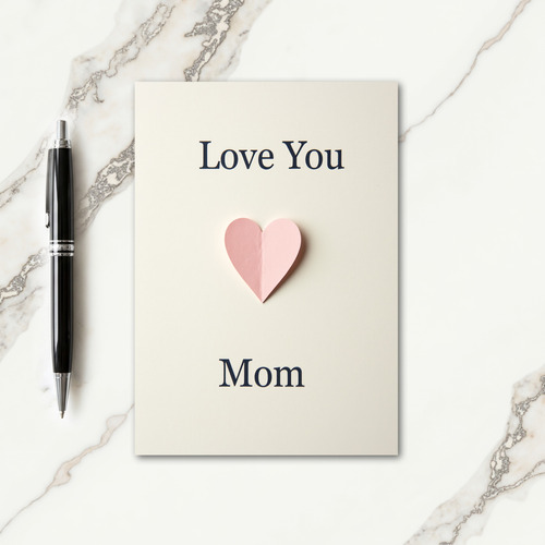 Pastel Pink Heart Mothers Day Card