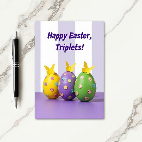 Pastel Polka Dot Eggs Card