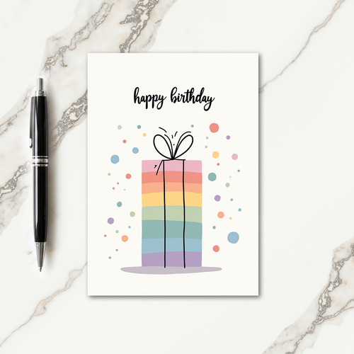 Pastel Present Birthday Card