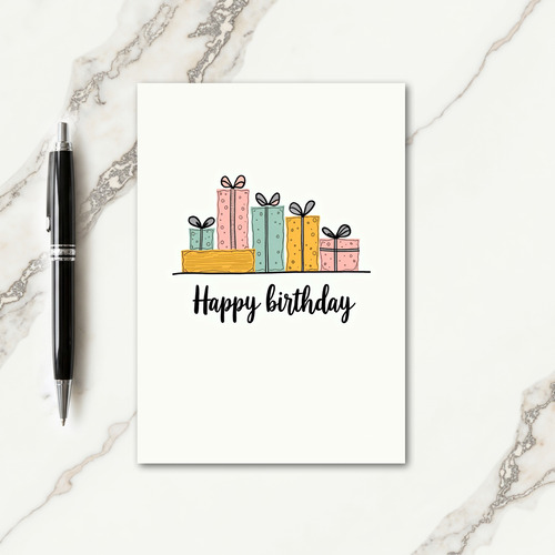 Pastel Presents Birthday Card