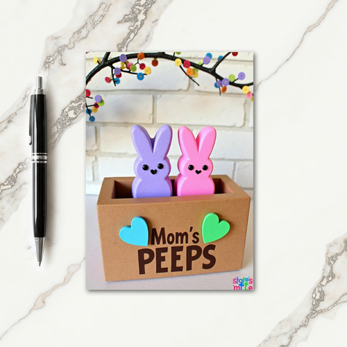 Pastel Rabbit Hearts Scene Card