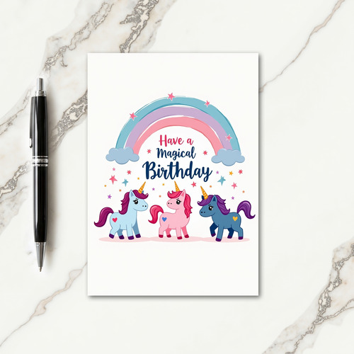 Pastel Rainbow Birthday Card