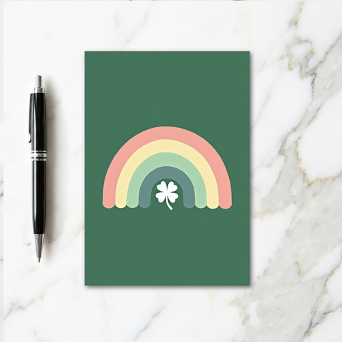 Pastel Rainbow Clover Luck Card