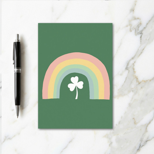 Pastel Rainbow Shamrock Luck Card