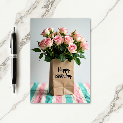 Pastel Rose Bouquet Card