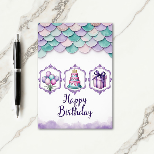 Pastel Scales Birthday Joy Card