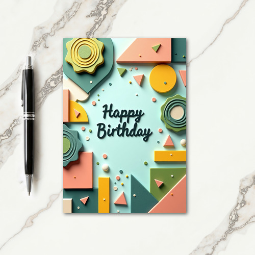 Pastel Shapes Birthday Card