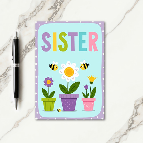 Pastel Sisters Day Flower Card