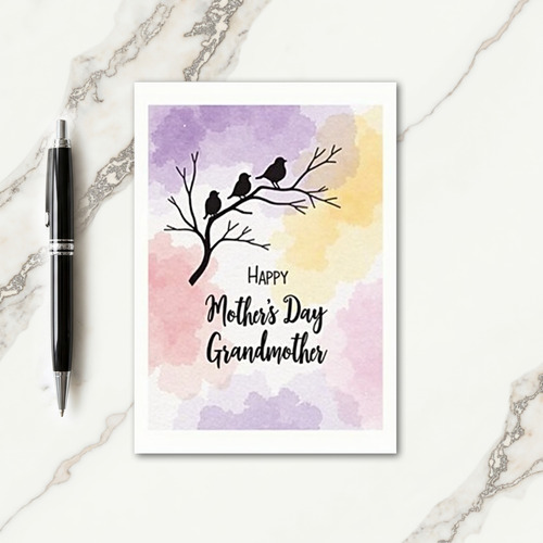 Pastel Sky Birds Mothers Day Card