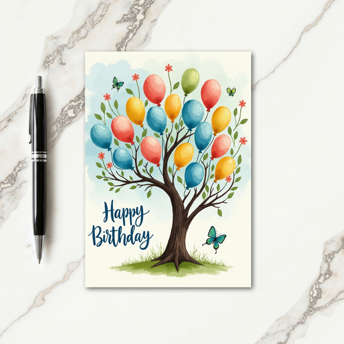 Pastel Sphere Birthday Card