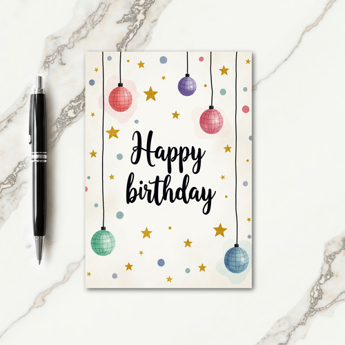 Pastel Spheres Birthday Card