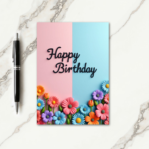 Pastel Split Birthday Card