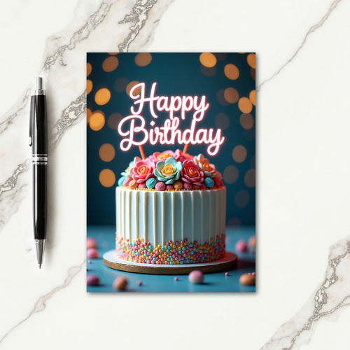 Pastel Sprinkles Birthday Card