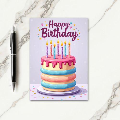 Pastel Star Birthday Card