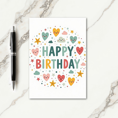 Pastel Stars Birthday Card