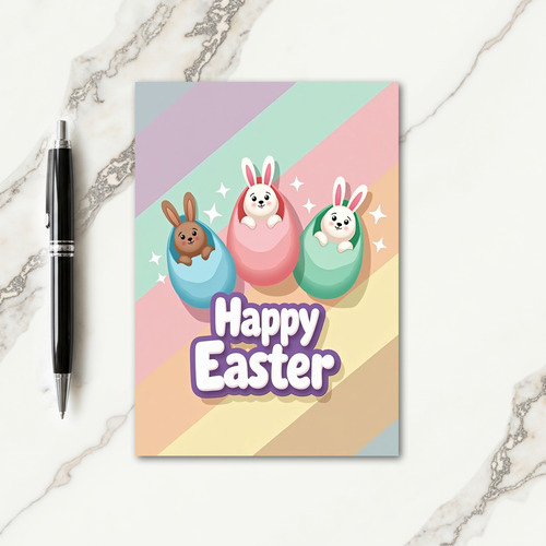 Pastel Stripe Lagomorphs Card