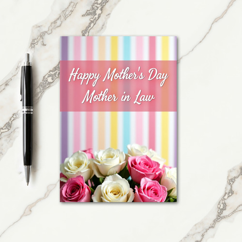 Pastel Stripes Mothers Day Card