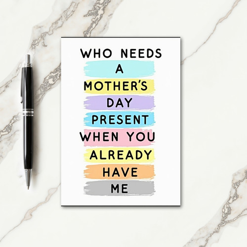 Pastel Strokes Mothers Day Card