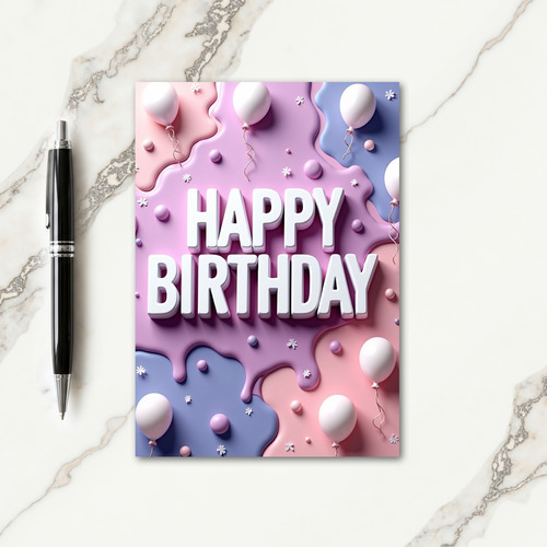 Pastel Swirl Birthday Card