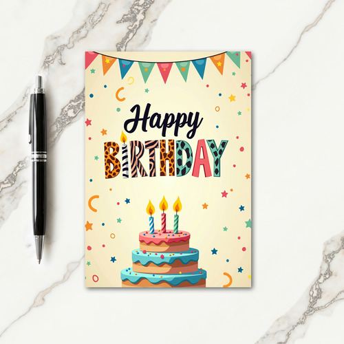 Pastel Tiered Birthday Card