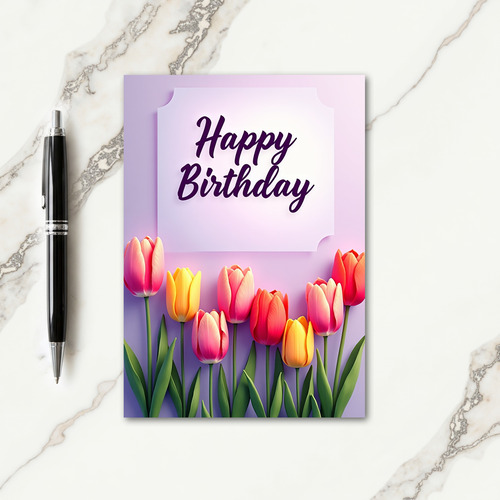 Pastel Tulips Birthday Card