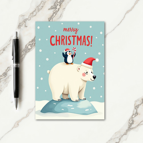 Pastel Winter Animal Card