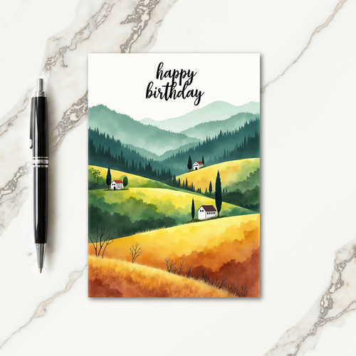 Pastoral Birthday Scene Card