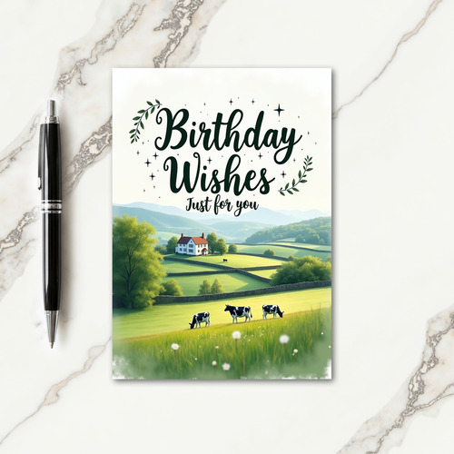 Pastoral Birthday Wishes Card