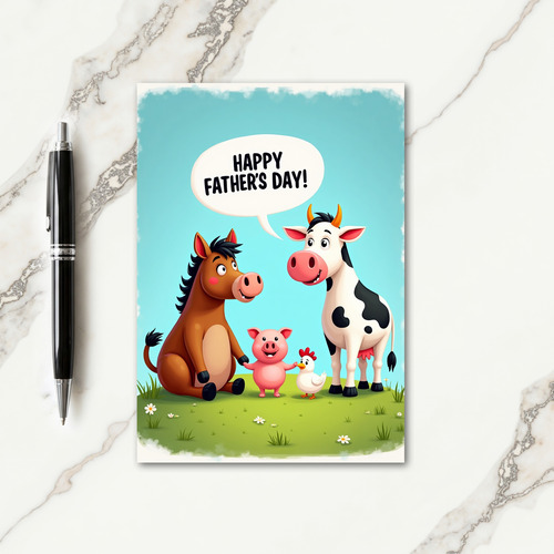 Pastoral Fathers Day Animals Card