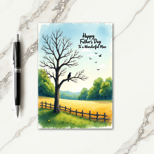 Pastoral Fathers Day Tree Card