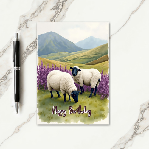 Pastoral Sheep Birthday Card
