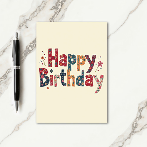 Patchwork Happy Birthday Card
