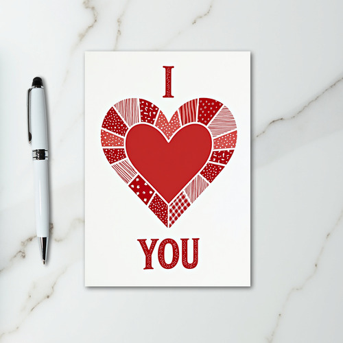 Patchwork Heart I Love You Card