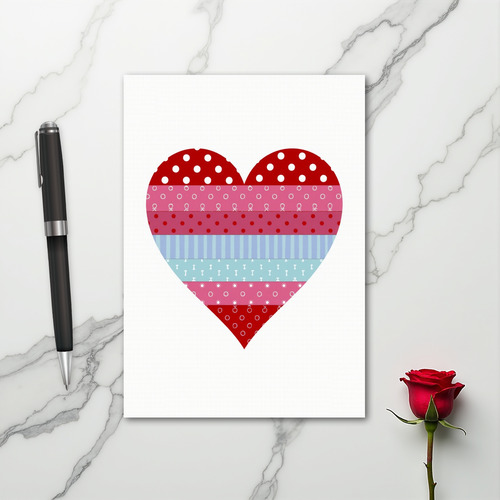 Patchwork Heart Love Card