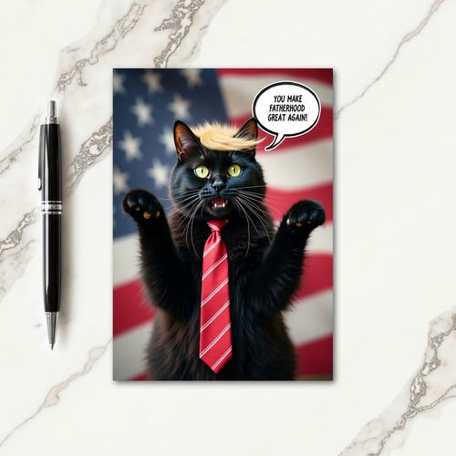 Patriotic Cat Fathers Day Card