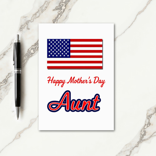 Patriotic Mothers Day Aunt Card