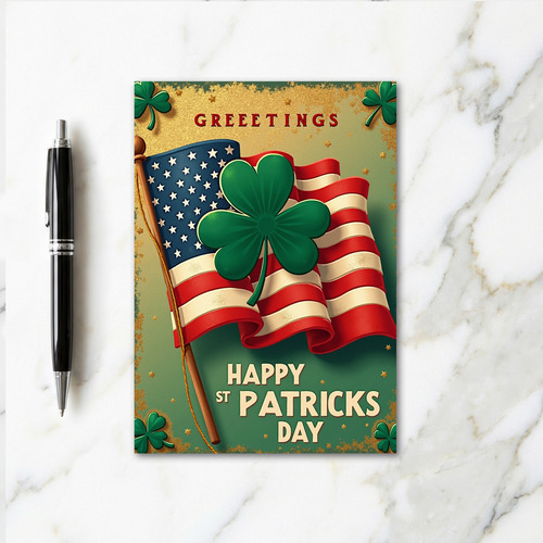 Patriotic Shamrocks Day Card
