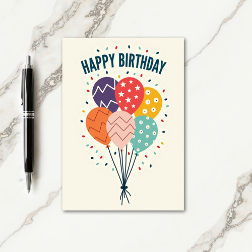 Patterned Birthday Balloons Card