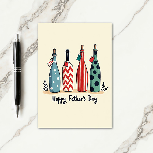 Patterned Bottles Fathers Day Card